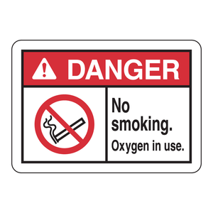 Panneau de signalisation « Danger, interdiction de fumer, oxygène en usage » pour les hôpitaux et les laboratoires - Product Image 2