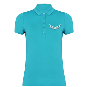 เสื้อเชิ้ตผู้ชายสีฟ้าอ่อน แขนสั้นพิมพ์ลายสปอร์ต ทรงหลวม สไตล์ลำลอง คอทรงโอ - Product Image 3