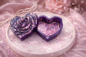 Boîte à bijoux artisanale de luxe en résine florale, petite boîte de rangement personnalisée en résine pour cadeaux souvenirs - Product Image 4