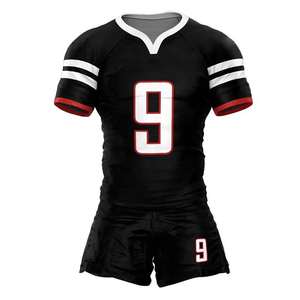 Conjunto de Uniforme de Rugby Corto de Invierno Unisex, Color Personalizado, Talla Grande, 100% Poliéster, Protección UV, Transpirable, Impresión por Transferencia de Calor 3D - Product Image 1