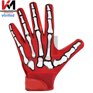 Gants de football américain toutes saisons avec paume en silicone adhérent, logo personnalisé, équipement d'entraînement professionnel pour receveurs, vente directe usine en gros - Product Image 3