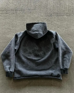 Sudadera con Capucha Bordada con el Alfabeto Vintage para Hombre, Estilo Gótico Harajuku, Tendencia Urbana, Sudadera Holgada Informal - Product Image 3