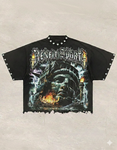 Oversized T Shirts <b>Top</b> Manufacturer Streetwear Custom Screen Logo <b>Rhinestones</b> Customer Most Demands High Quality T Shirts - Product Image 1