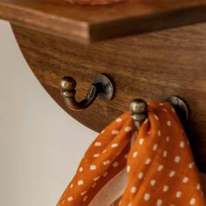 Miroir ovale Vandana Optima Arion en bois de manguier foncé - Product Image 3