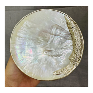 Assiette en nacre de haute qualité, faite à la main, plat en coquillage, décoration de table de luxe - Product Image 4