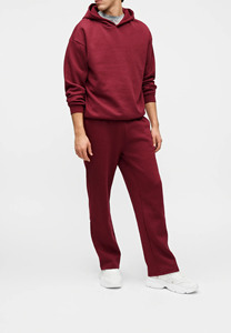 Ensemble de survêtement premium bordeaux surdimensionné pour homme, en molleton épais, comprenant un sweat à capuche et un pantalon de jogging, personnalisable et vierge - Product Image 2