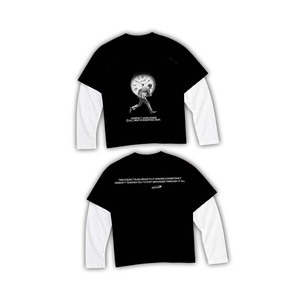 100% cotton T-shirt for men loose fit printed Mens double layer boxy <b>tshirt</b> 240GSM cotton blend white black sleeve graphic print - Product Image 5