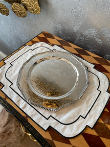 Handcrafted Silver Metal Supla Round Dinner <b>Plate</b> Decorative Table <b>Mat</b> for Wedding Banquet Event Dining Decor - Product Image 3