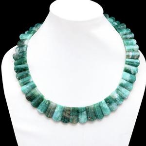 Collar llamativo de ágata musgosa verde lisa, estilo Cleopatra egipcia, tipo babero, joyería de playa elegante, hecho a mano con piedras preciosas - Product Image 1