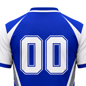 Ensemble de maillot et short de volley-ball sublimé bleu et blanc pour adultes, respirant, à manches longues, pour équipes sportives professionnelles - Product Image 5