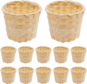 Panier alimentaire rond en bambou tressé écologique en gros |   Plateau de service naturel tissé à la main pour le pain et les fruits - Product Image 1