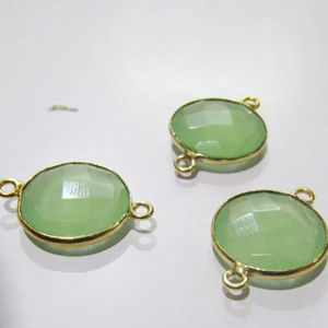 Conectores de Cuarzo Hidrocalcedonio Verde en Forma de Briolette - Product Image 4