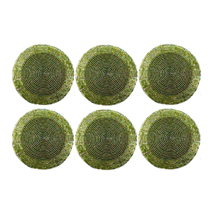 Beaded Fabric Material Eco-Friendly Coaster Custom Diameter Adjustable Classic Design Floral Shaped Customize Color Wedding - Product Image 6