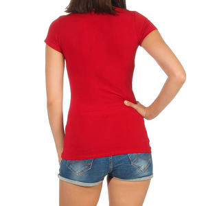 เสื้อยืดทรงเข้ารูป OEM สไตล์ลำลองทันสมัย แขนสั้น เสื้อแฟชั่นผู้หญิงทรงเข้ารูป ทันสมัย สวมใส่สบายทุกวัน - Product Image 6