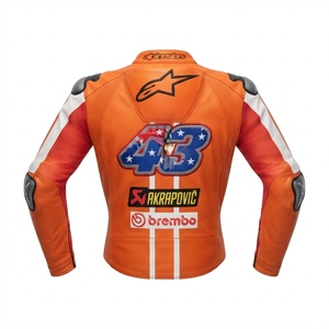 Men’s Cowhide Leather <b>Racing</b> <b>Jacket</b>/Chaqueta MotoCP Style CE Level 2 Armor Motorcycle Track Riding Protective Gear CE - Product Image 2