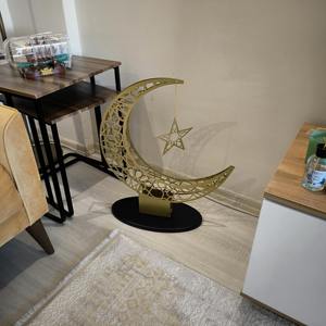 Escultura Festiva de Luna Creciente y Estrella, Adecuada para Decoración de Mesa y Hogar, Adorno para Eid y Ramadán, Decoración Islámica Moderna - Product Image 2