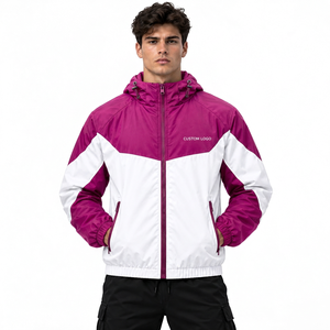 Chaqueta Cortavientos Ligera Personalizada Ecológica para Hombre, Chaqueta de Moda Urbana Informal con Logotipo de Poliéster y Algodón - Product Image 3
