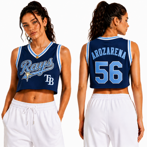 Camiseta de baloncesto personalizada para mujer, con logo del club bordado, nombre y número en la espalda, top corto deportivo de malla, fabricante al por mayor - Product Image 3