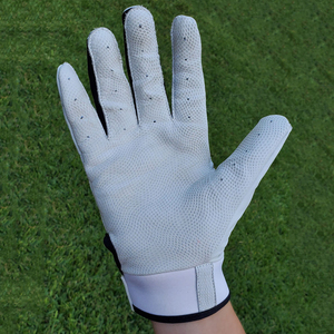 Gants de frappe de baseball unisexes professionnels à manchette courte, personnalisables, tendances actuelles, blanc et noir, durables, haute performance, design antidérapant - Product Image 3