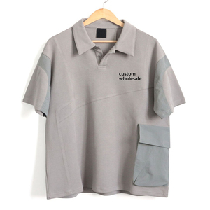 Wholesale Custom Men's <b>Classic</b> Polo Shirt, High Quality Customized Outdoor Two Tone Summer Fashion Golf Shirts Tee With Pockets - Product Image 1