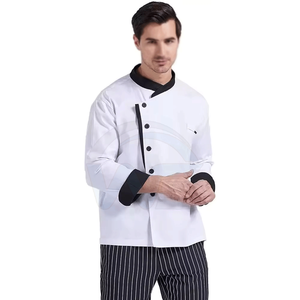 Veste de Chef Unisexe WASI SPORTS en Toile Polyester/Coton à Manches Longues et Boutons sur le Devant, Couleur Personnalisable pour Restaurant - Vente en Gros - Product Image 4