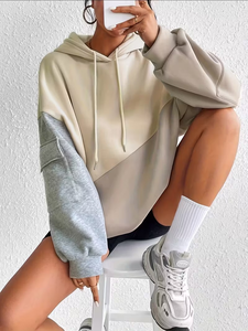 Sudadera con capucha y cremallera para mujer con bordado personalizado, sudadera deportiva de poliéster y algodón, forro polar liso de punto para niños, estilo formal - Product Image 4