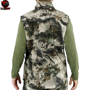 Gilet utilitaire softshell pour homme, col haut, fermeture éclair rouge, multi-poches, pour la chasse, la pêche, les voyages, coupe-vent, léger - Product Image 4