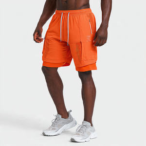 กางเกงขาสั้นผู้ชาย 2 in 1 สำหรับวิ่งและออกกำลังกาย รุ่นซัมเมอร์ 2 ชั้น มีซิปกระเป๋า เอวแบบรูดเชือก กระชับสัดส่วน - Product Image 3