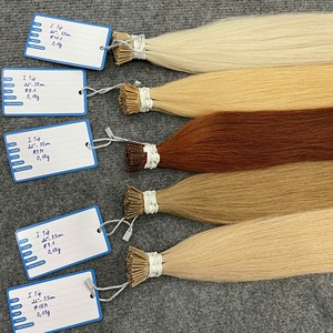 Offre du jour : Extensions de cheveux naturels 100 % vietnamiens, I-Tip, bruts, lisses, diverses couleurs - Product Image 1