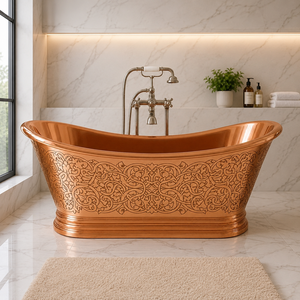 Baignoire ovale autoportante Daystar Trade en cuivre, de luxe, artisanale, classique, pour adultes, durable, sans couvercle - Product Image 2