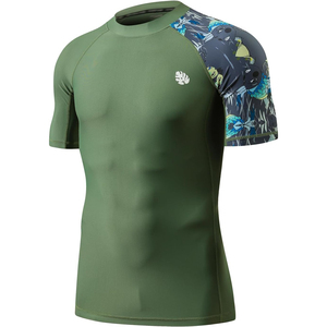 เสื้อรัดกล้ามเนื้อผู้ชายแบบพรีเมียม แขนครึ่งตัว ระบายอากาศได้ดี แห้งเร็ว เหมาะสำหรับออกกำลังกาย คุณภาพสูงจากผู้ผลิต - Product Image 2