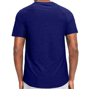 Camiseta de gimnasio de microfibra para hombre, nuevo estilo, tela de enfriamiento, secado rápido, liso con cuello redondo, tejido de punto, 180 gramos de peso, Fitness deportivo - Product Image 2