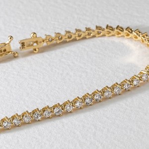 Pulsera de tenis de diamantes cultivados en laboratorio de 3.00 MM, plata de ley 925 con engaste de puntas, claridad VVS-VS, certificada, regalo de lujo para compromiso o boda - Product Image 2