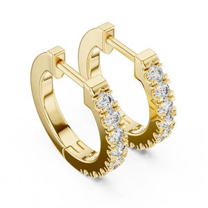 Pendientes de Aro de Lujo para Mujer en Oro Amarillo de 14K con Diamante Cultivado en Laboratorio CVD de 0.24 CT, Corte Brillante Redondo, Tipo Huggie - Product Image 1