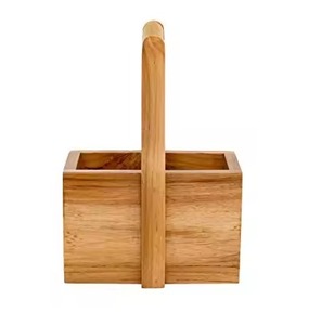 Decorative Low MOQ Handmade Classic Acacia Wood Eco-Friendly Tableware <b>Kitchen</b> Multipurpose Organizer <b>Caddy</b> Manufacturer - Product Image 4