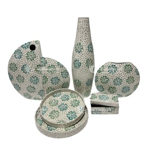 Wholesale <b>Set</b> of Craft <b>Set</b> Dinner Table Kitchenware Sustainable, Mother of Pearl Box, Tray, Placemat, <b>Vase</b> Home Decoration - Product Image 5