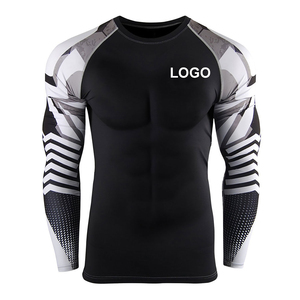 <b>Men's</b> Long Sleeve Rash Guard <b>Compression</b> <b>Shirt</b> Four Way Stretch Base Layer for Gym Surfing Running Factory Direct - Product Image 3