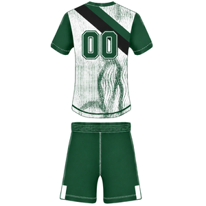 ชุดยูนิฟอร์มรักบี้แขนสั้นสีเขียวเข้ม ขาว ดำ คอกลม ลายกราฟิก เสื้อรักบี้ กางเกงขาสั้นแบบมีเชือกผูก สำหรับทีมกีฬา - Product Image 2