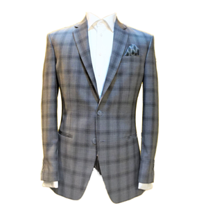 Bespoke ชุดสูทธุรกิจทำด้วยผ้าขนสัตว์สำหรับผู้ชาย, ชุดสูททำงานคอวีกระดุมแถวเดียวแบนมีซิปด้านหน้าระบายอากาศได้ดี - Product Image 1