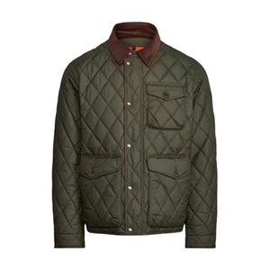 Men's Formal <b>Quilted</b> Jacket Solid Color Turn-down Collar Polyester Wadding Anti-Uv Breathable Quick Dry Regular Fit <b>Single</b> - Product Image 2