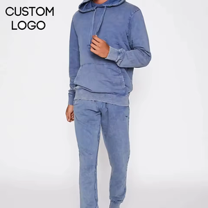 Ensemble de survêtement en molleton blanc cassé pour homme, sweat-shirt à capuche et pantalon de jogging, deux pièces, vêtements de sport d'hiver - Product Image 4