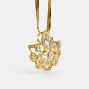 Collar con Colgante de Diamante Cultivado en Laboratorio con Filigrana Floral en Oro Amarillo - Product Image 4