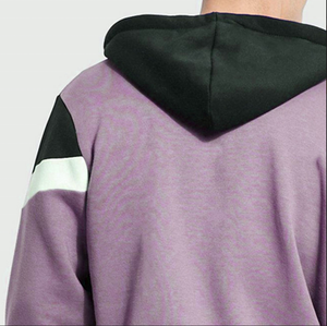 Ensemble sweat à capuche et short pour homme, color block, fermeture éclair, logo personnalisé, molleton de coton, tenue décontractée d'hiver - Product Image 3