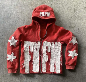 Hoodies Men Custom logo 500 Gsm Heavyweight Thick <b>Cropped</b> Zipper Vintage Acid Wash <b>Zip</b> <b>up</b> Distressed Embroidery Patch <b>Hoodie</b> - Product Image 3