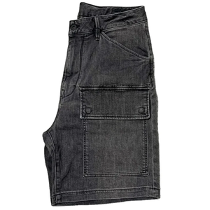 Shorts Cargo en Jean Noir Décontracté Premium pour Homme, Délavé Clair, Écologique, Respirant, Résistant à la Décoloration, Taille Mi-Haute, Multi-Poches, Été - Product Image 3