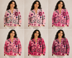SUJANI Eco-Friendly 100% Cotton <b>Quilted</b> Reversible Breathable Bomber <b>Jacket</b> for Winter Autumn Spring - Product Image 3