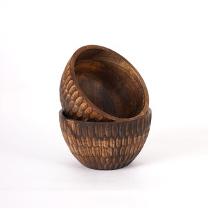 Bol de service en bois de manguier artisanal, exportateur en gros, fabricant de vaisselle et de bols à salade en bois d'Inde - Product Image 5