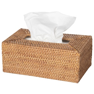 Essentials natural rectangular rattan tissue paper holder boxes rattan tissue box for bathroom living room kitchen home office