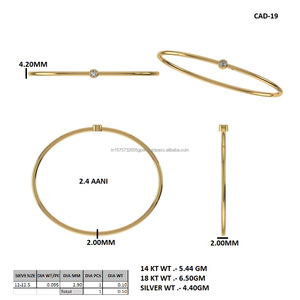 Rose Gold Tone Diamond <b>Bangle</b> Slim Open <b>Bracelet</b> Minimalist Jewelry Gift - Product Image 5
