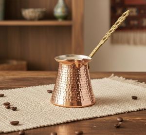 Traditional Copper Turkish <b>Coffee</b> Pot Arabic Greek <b>Coffee</b> <b>Maker</b> Long Handle Milk Butter Heating Pot Home Kitchenware - Product Image 1
